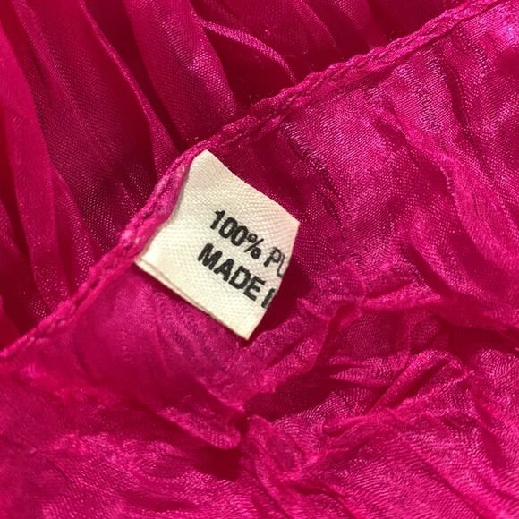 PURE SILK 2 tone crinkle scarf - Picture 3 of 7